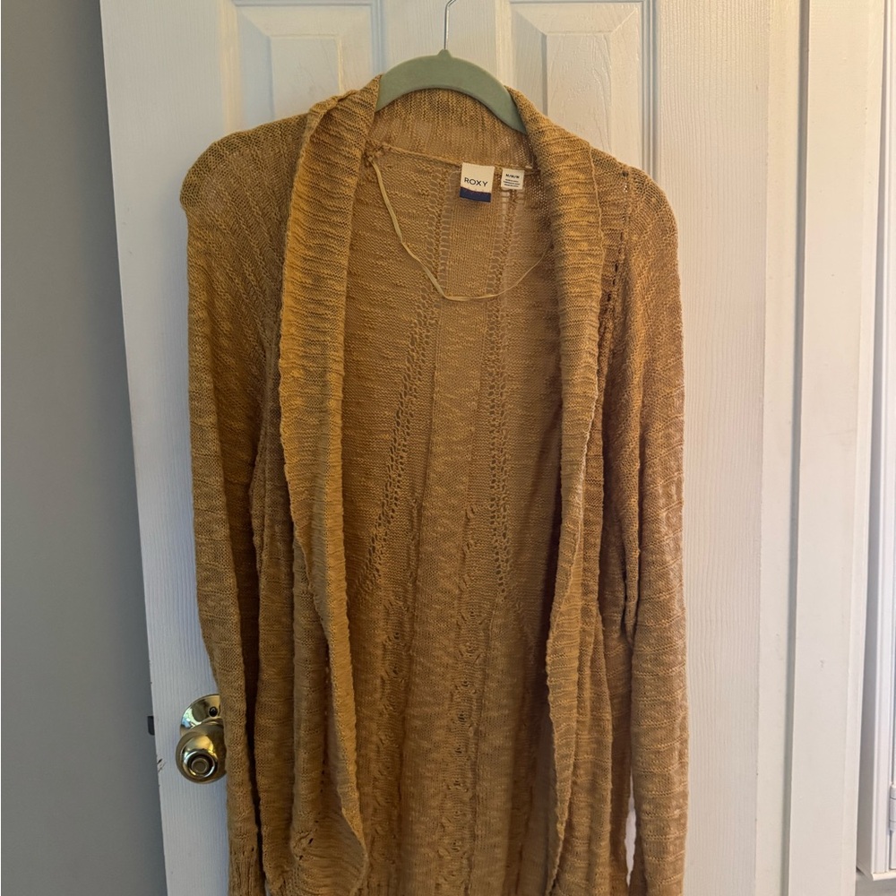 Roxy Golden Open-Front Cardigan